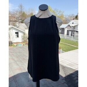 Banana Republic Black Silky Sleeveless Shell Tank Too Blouse Sz M